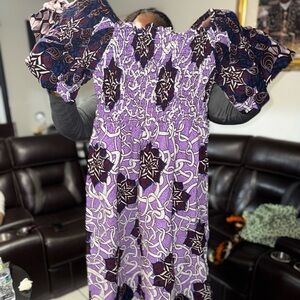 Purple Floral Patterned Dress